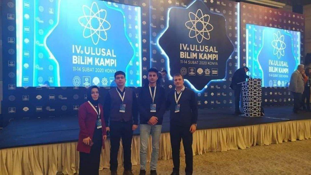 4. ULUSAL BİLİM KAMPI için ilimizi temsilen, Erciş Sosyal Bilimler Lisesi olarak Konya'ya gittiler. 