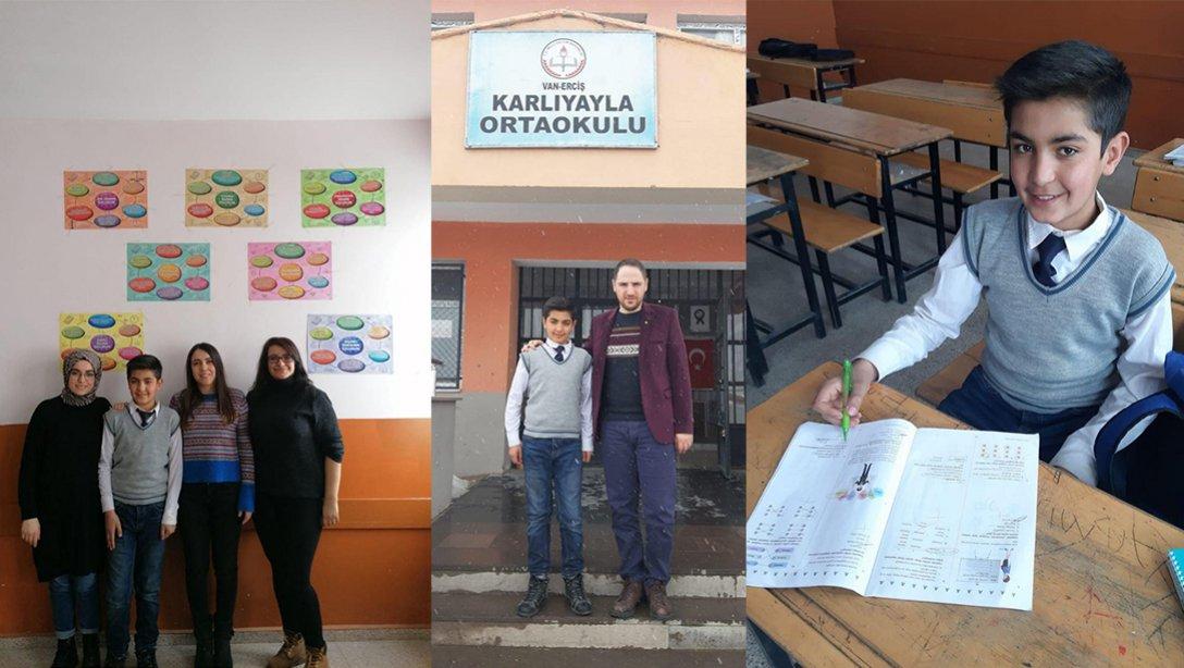 Karlıyayla Ortaokulu Öğrencimiz Muhammet Alkan'dan Türkiye Derecesi